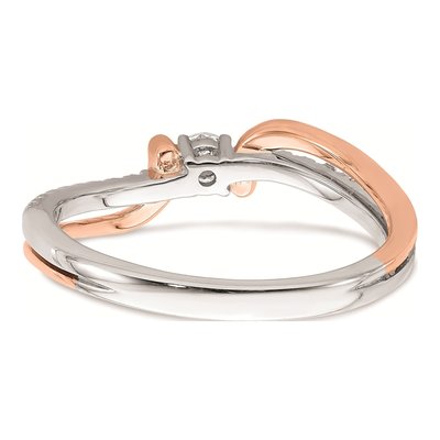 14K Two-Tone Gold 1/5 ct tw Diamond First Promise Bypass Engagement Ring – view 5