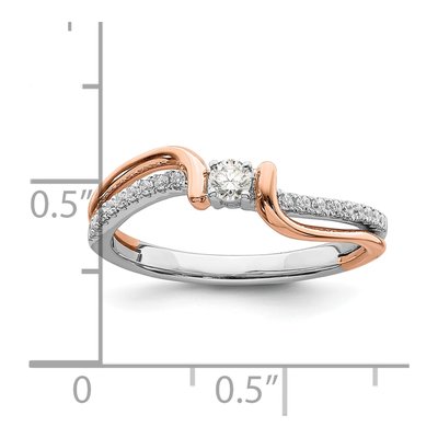 14K Two-Tone Gold 1/5 ct tw Diamond First Promise Bypass Engagement Ring – view 6