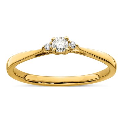 14K Yellow Gold 1/8 ct tw Lab-Grown Diamond Promise Ring