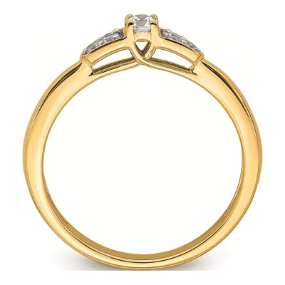 14K Yellow Gold 1/8 ct tw Diamond Promise Engagement Ring – view 2
