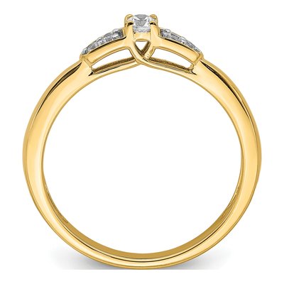 14K Yellow Gold 1/8 ct tw Lab-Grown Diamond Petite Promise Ring – view 2