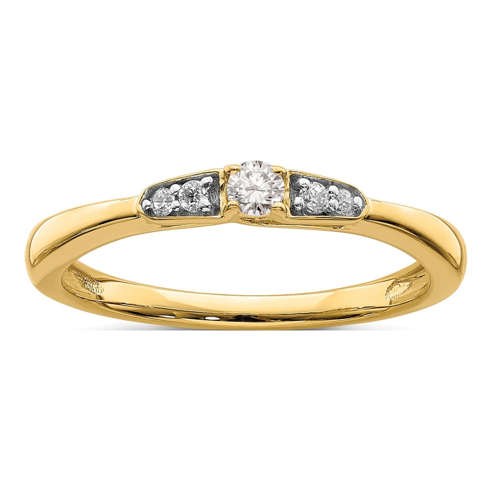 14K Yellow Gold 1/8 ct tw Lab-Grown Diamond Petite Promise Ring