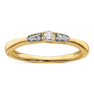 14K Yellow Gold 1/8 ct tw Lab-Grown Diamond Petite Promise Ring