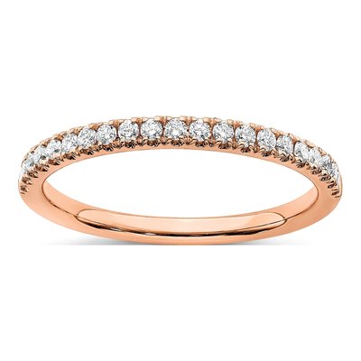 14K Rose Gold 1/4 ct tw Lab-Grown Diamond Wedding Band