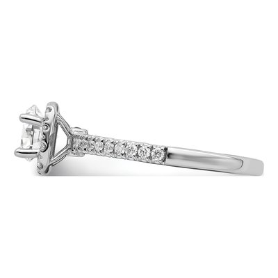14K White Gold 3/4 ct tw Lab-Grown Diamond Halo Engagement Ring – view 4