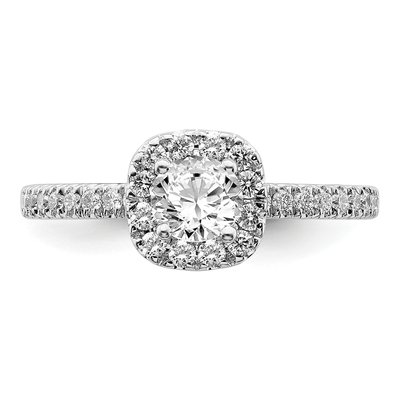 14K White Gold 3/4 ct tw Lab-Grown Diamond Halo Engagement Ring – view 5