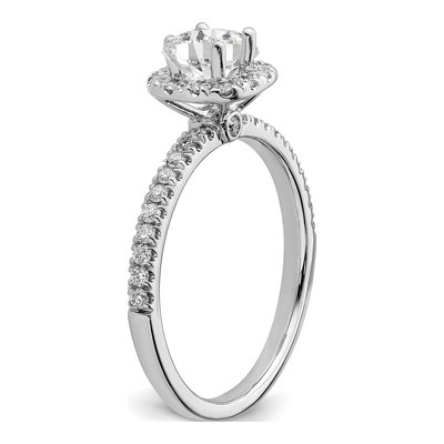 14K White Gold 3/4 ct tw Lab-Grown Diamond Halo Engagement Ring – view 7
