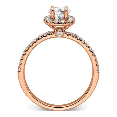 14K Rose Gold 3/4 ct tw Lab-Grown Diamond Round Halo Engagement Ring – view 3