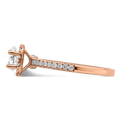 14K Rose Gold 3/4 ct tw Lab-Grown Diamond Round Halo Engagement Ring – view 4