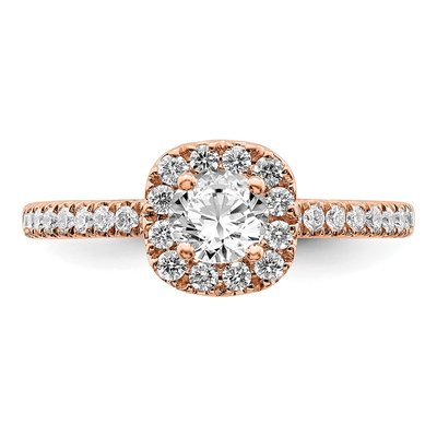 14K Rose Gold 3/4 ct tw Lab-Grown Diamond Round Halo Engagement Ring – view 5