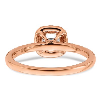 14K Rose Gold 3/4 ct tw Lab-Grown Diamond Round Halo Engagement Ring – view 6