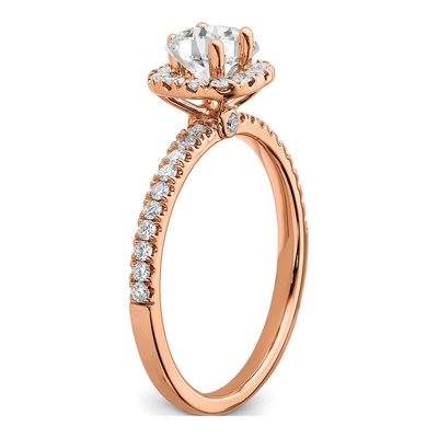14K Rose Gold 3/4 ct tw Lab-Grown Diamond Round Halo Engagement Ring – view 7