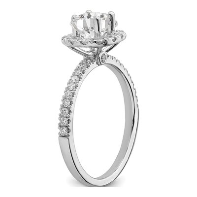 14K White Gold 1 ct tw Lab-Grown Diamond Halo Engagement Ring – view 7