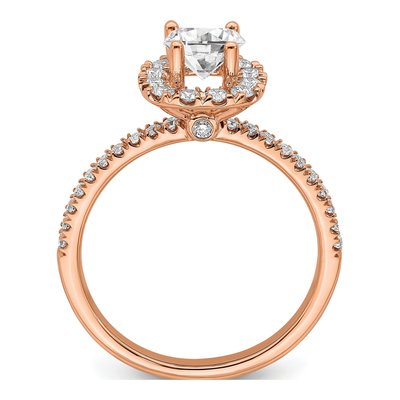 14K Rose Gold 1 ct tw Lab-Grown Diamond Halo Engagement Ring – view 2