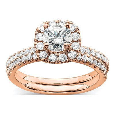 14K Rose Gold 1 ct tw Lab-Grown Diamond Halo Engagement Ring – view 4