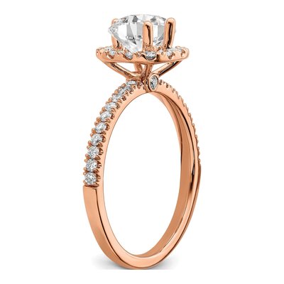 14K Rose Gold 1 ct tw Lab-Grown Diamond Halo Engagement Ring – view 7