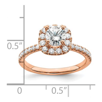 14K Rose Gold 1 ct tw Lab-Grown Diamond Halo Engagement Ring – view 8