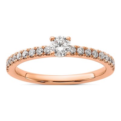 14K Rose Gold 1/2 ct tw Lab-Grown Diamond Engagement Ring