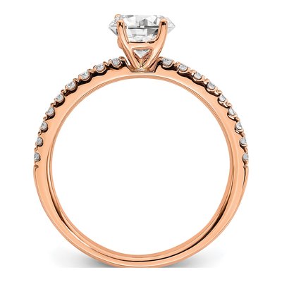 14K Rose Gold 3/4 ct tw Lab-Grown Diamond Round Engagement Ring – view 3