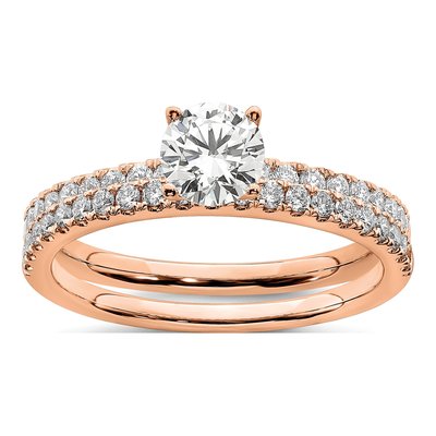 14K Rose Gold 3/4 ct tw Lab-Grown Diamond Round Engagement Ring – view 5