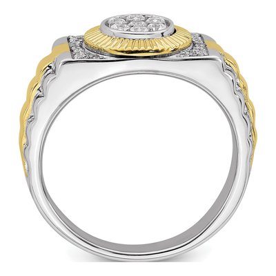 Men's 10K Two-Tone Gold 1/3 ct tw Lab-Grown Diamond Wedding Band – view 3