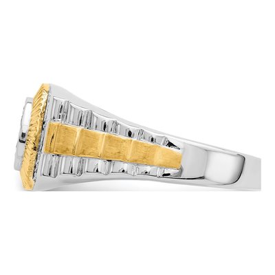 Men's 10K Two-Tone Gold 1/3 ct tw Lab-Grown Diamond Wedding Band – view 4
