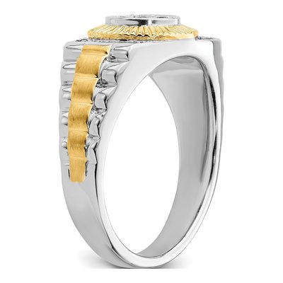 Men's 10K Two-Tone Gold 1/3 ct tw Lab-Grown Diamond Wedding Band – view 7
