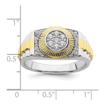 Men's 10K Two-Tone Gold 1/3 ct tw Lab-Grown Diamond Wedding Band – view 8