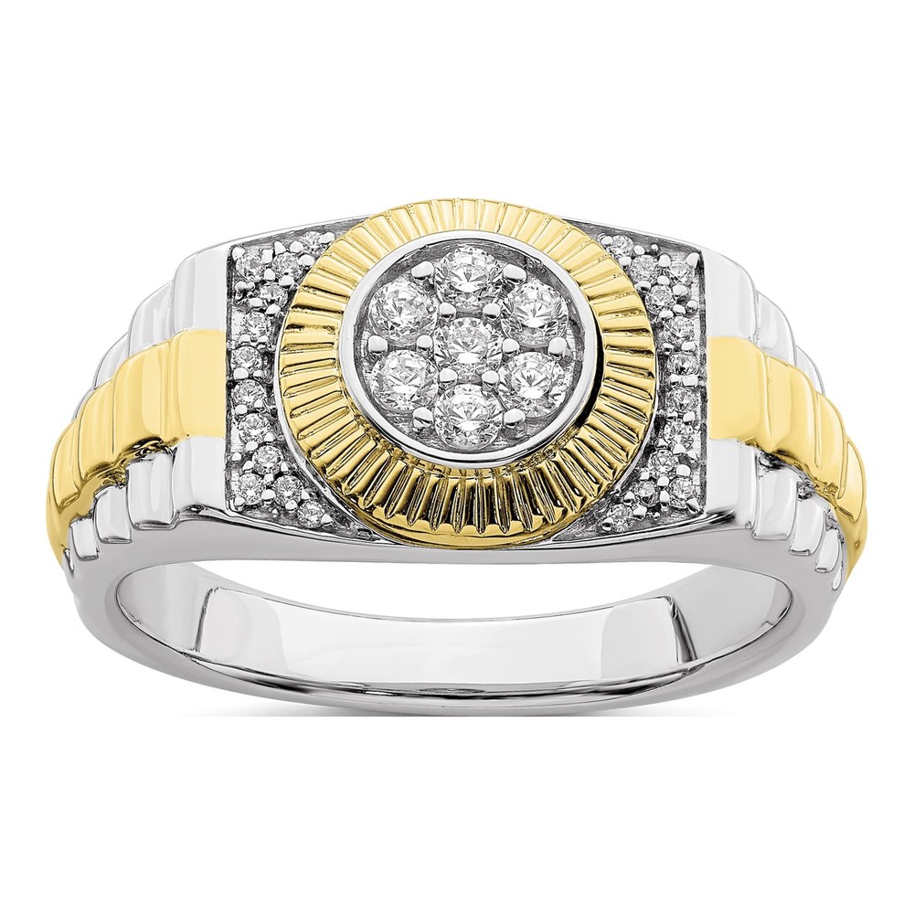 Men's 10K Two-Tone Gold 1/3 ct tw Lab-Grown Diamond Wedding Band