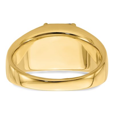 Men's 14K Yellow Gold 1/20 ct tw Lab-Created Ruby & Diamond Emerald-Cut Ring – view 7