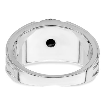 Men's 14K Yellow Gold 1/8 ct tw Onyx & Diamond Halo Ring – view 6