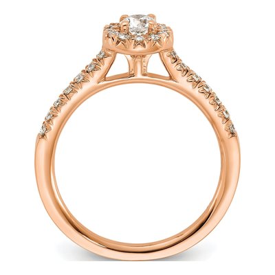 14K Rose Gold 1/2 ct tw Lab-Grown Diamond Halo Engagement Ring – view 3