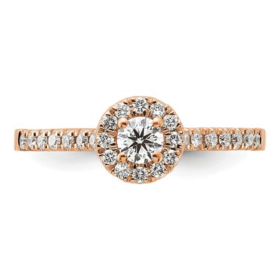 14K Rose Gold 1/2 ct tw Lab-Grown Diamond Halo Engagement Ring – view 5