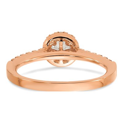 14K Rose Gold 1/2 ct tw Lab-Grown Diamond Halo Engagement Ring – view 6