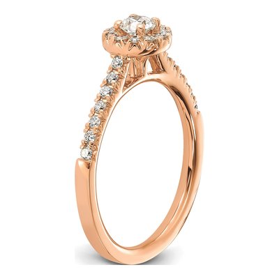14K Rose Gold 1/2 ct tw Lab-Grown Diamond Halo Engagement Ring – view 7