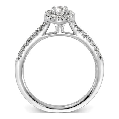 14K White Gold 1/2 ct tw Lab-Grown Diamond Halo Engagement Ring – view 3