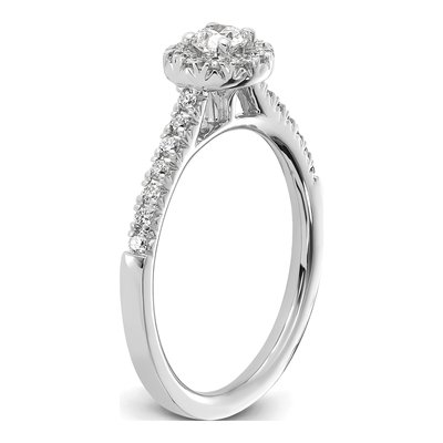 14K White Gold 1/2 ct tw Lab-Grown Diamond Halo Engagement Ring – view 7
