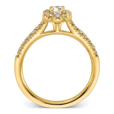 14K Yellow Gold 1/2 ct tw Lab-Grown Diamond Halo Engagement Ring – view 2