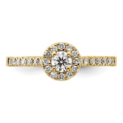 14K Yellow Gold 1/2 ct tw Lab-Grown Diamond Halo Engagement Ring – view 4