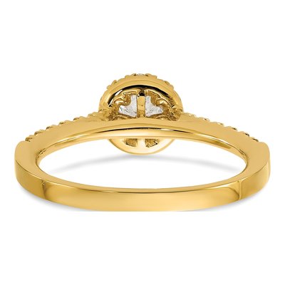 14K Yellow Gold 1/2 ct tw Lab-Grown Diamond Halo Engagement Ring – view 5