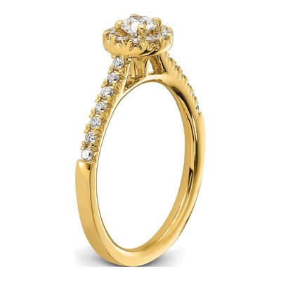 14K Yellow Gold 1/2 ct tw Lab-Grown Diamond Halo Engagement Ring – view 6