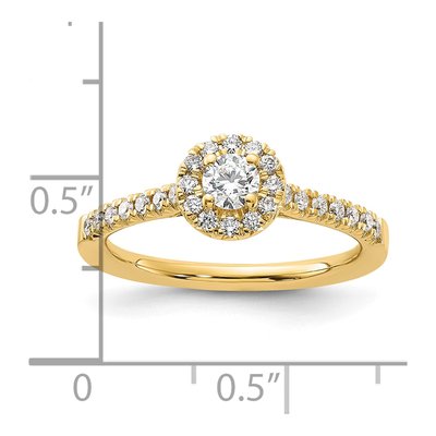 14K Yellow Gold 1/2 ct tw Lab-Grown Diamond Halo Engagement Ring – view 8