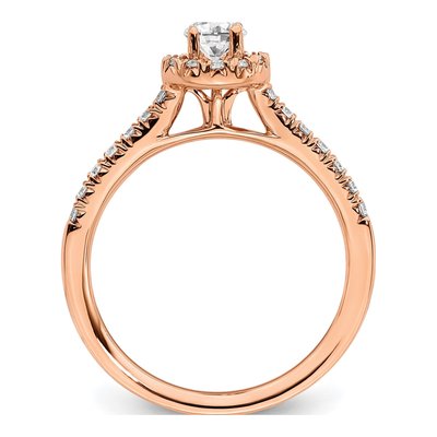14K Rose Gold 3/4 ct tw Lab-Grown Diamond Halo Engagement Ring – view 2