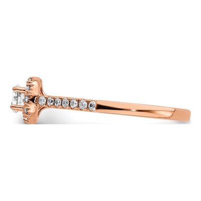 14K Rose Gold 3/4 ct tw Lab-Grown Diamond Halo Engagement Ring – view 3