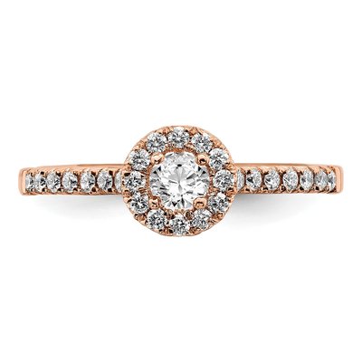 14K Rose Gold 3/4 ct tw Lab-Grown Diamond Halo Engagement Ring – view 4