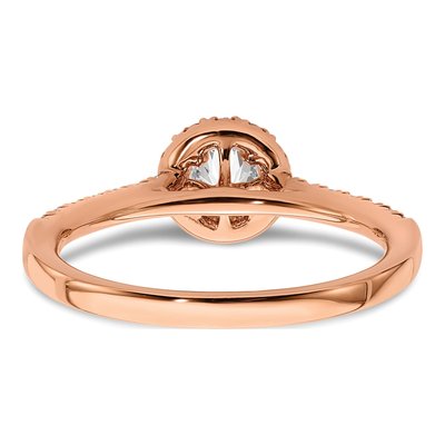 14K Rose Gold 3/4 ct tw Lab-Grown Diamond Halo Engagement Ring – view 5