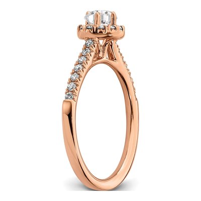 14K Rose Gold 3/4 ct tw Lab-Grown Diamond Halo Engagement Ring – view 6