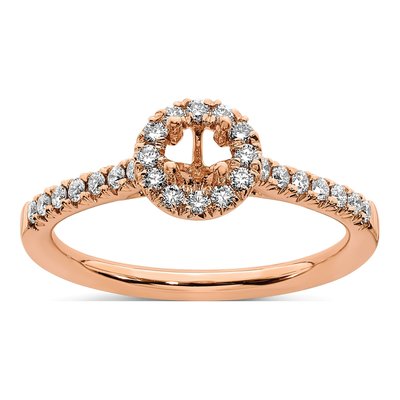 14K Rose Gold 3/4 ct tw Lab-Grown Diamond Halo Engagement Ring – view 7