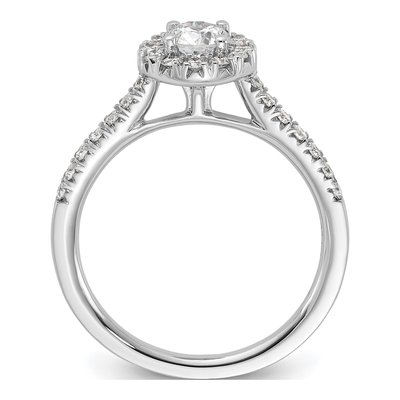 14K White Gold 3/4 ct tw Lab-Grown Diamond Halo Engagement Ring – view 3