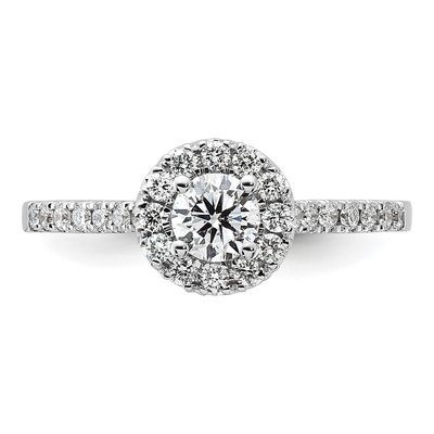 14K White Gold 3/4 ct tw Lab-Grown Diamond Halo Engagement Ring – view 5